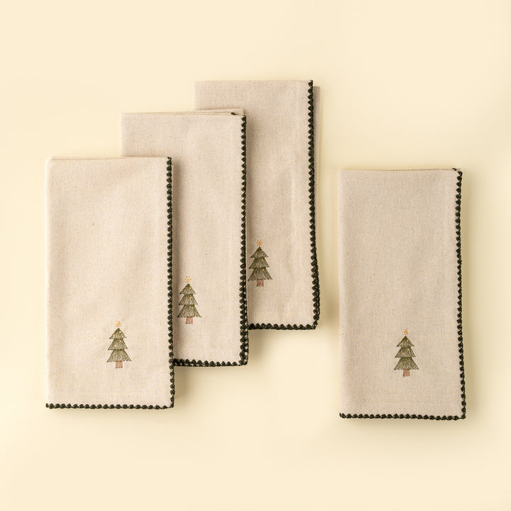 Festive Tree Napkins, Set of 4