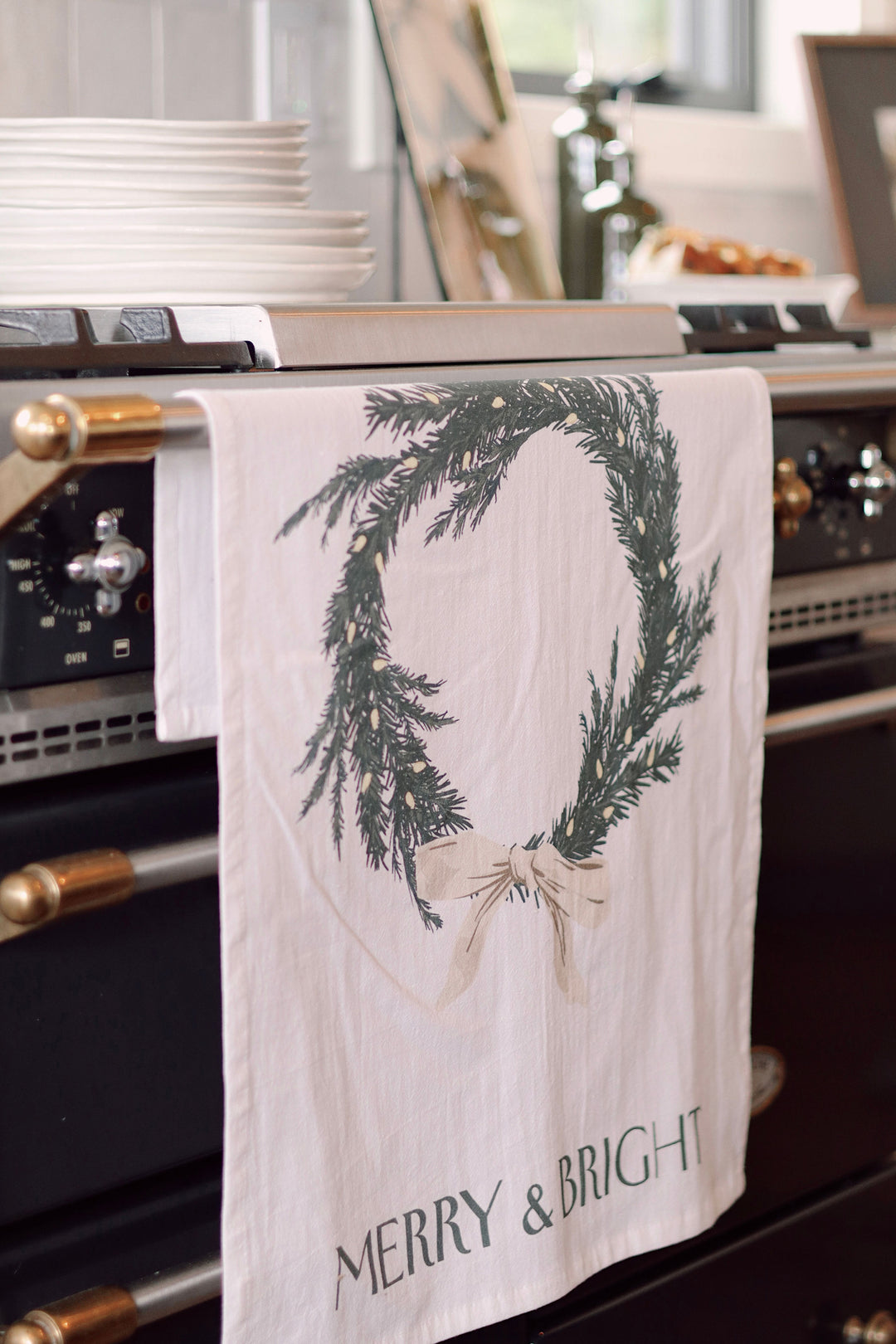 Holiday Wreath Tea Towel