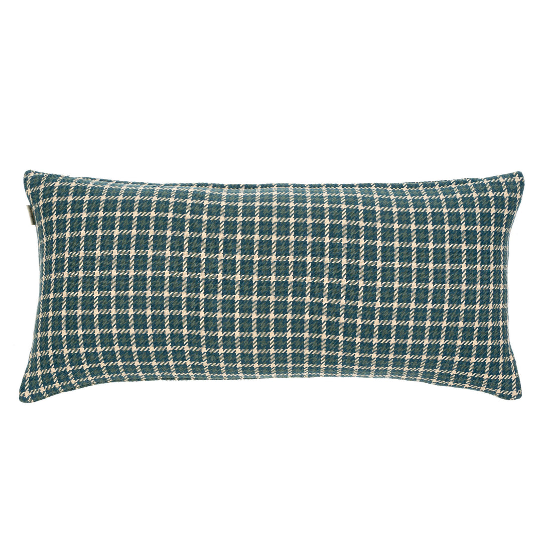 Houndstooth Cushion - Teal, 31"x14"