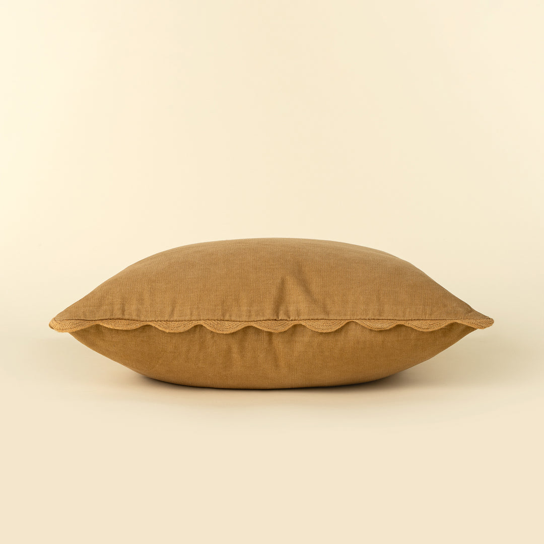 Scalloped Gold Cushion 20x20