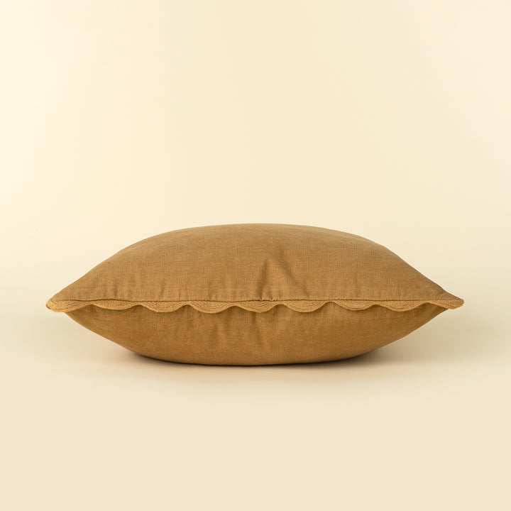 Scalloped Gold Cushion 20x20