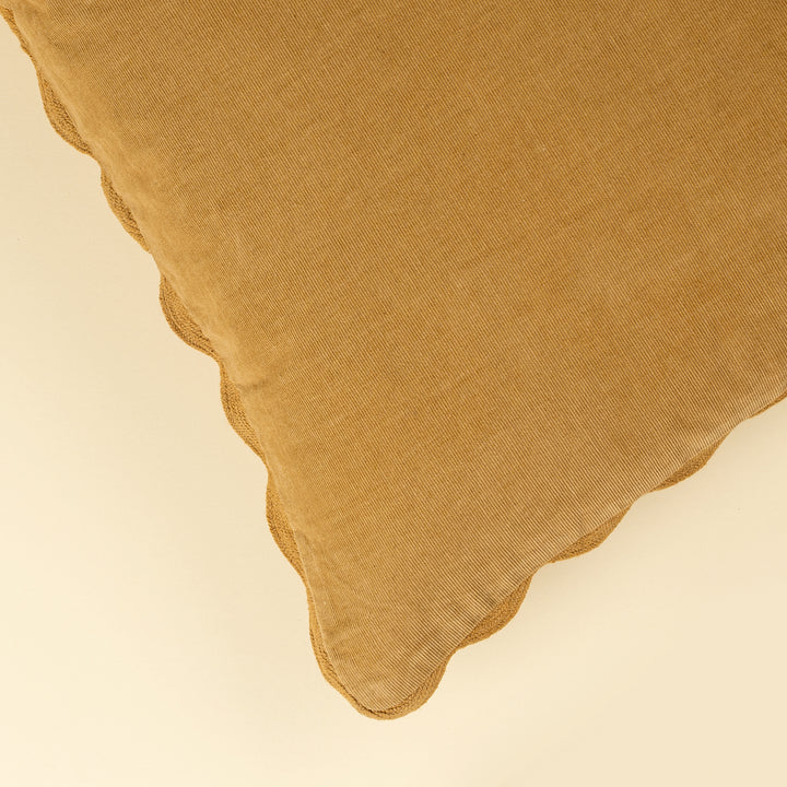 Scalloped Gold Cushion 20x20