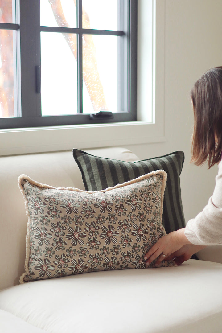 Sage Stripe Cushion 20x20