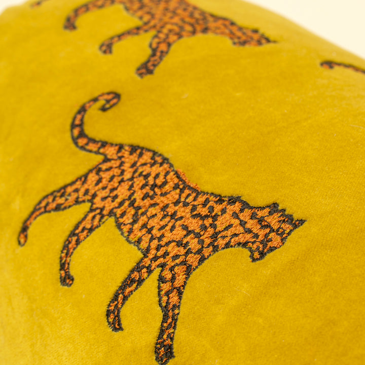 Leopard Velvet Bolster