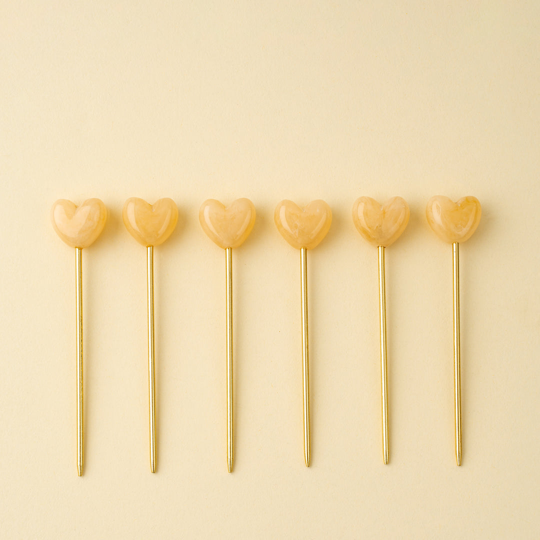 Heart Cocktail Picks - Set of 6