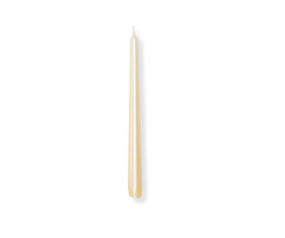 Metalic Taper Candle - 10" Champagne