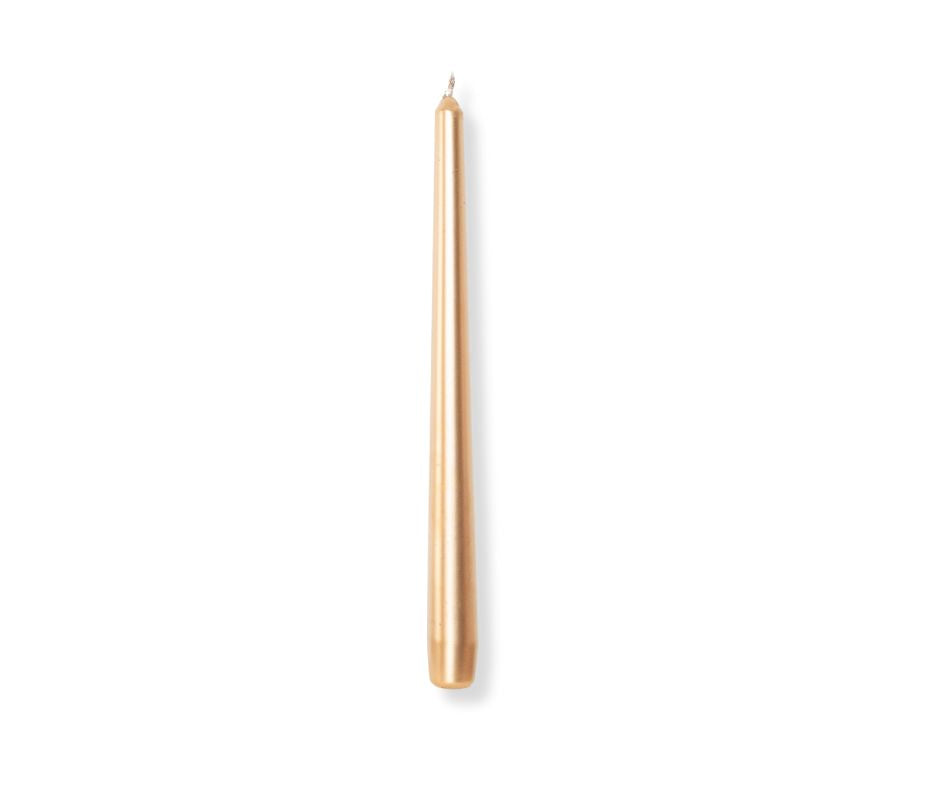 Metalic Taper Candle - 10" Gold