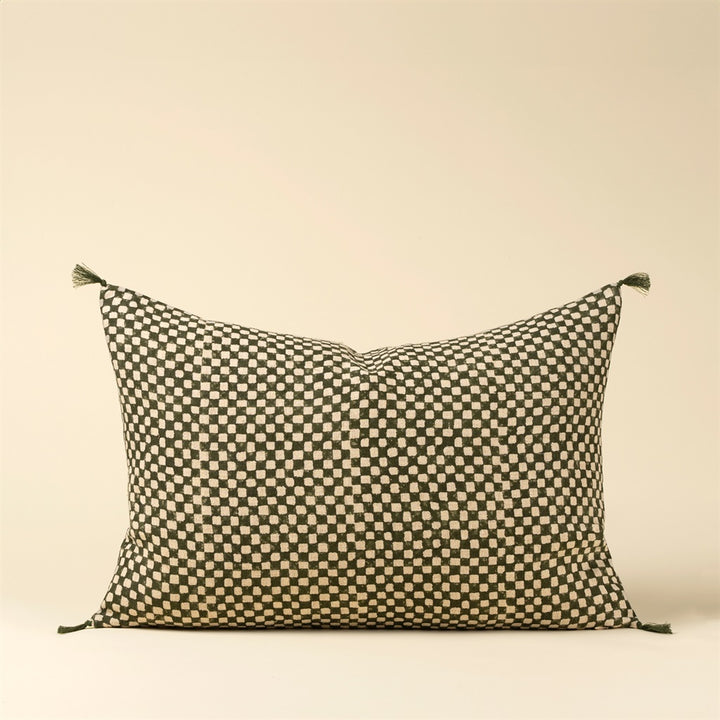 Green Check Cushion 16x24
