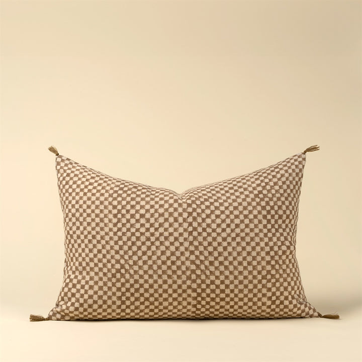 Brown Check Cushion 16x24