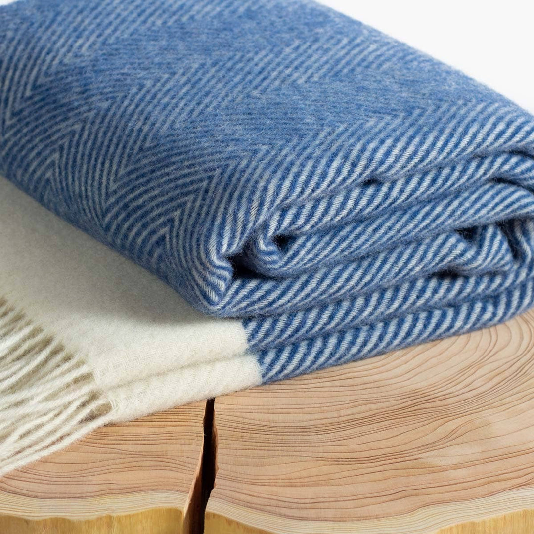 Florence Wool Throw, Blue