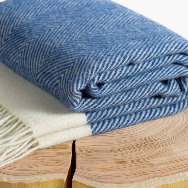 Florence Wool Throw, Blue