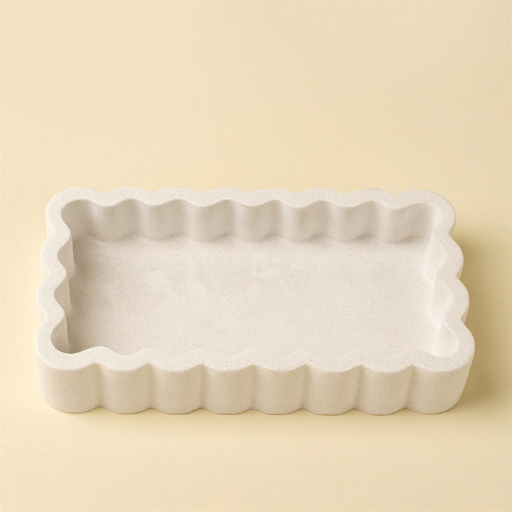 Scalloped Marble Tray, Rectangle
