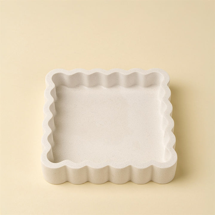 Scalloped Marble Tray, Square