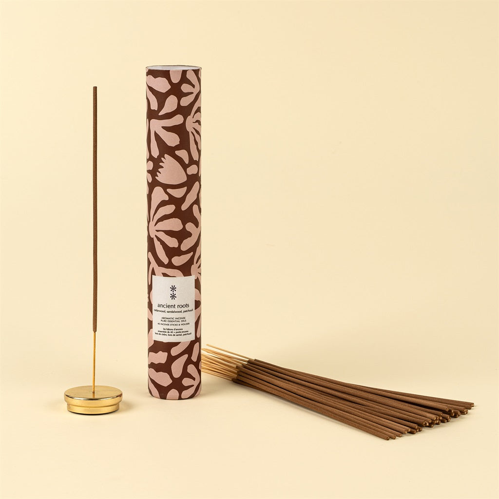Ancient Roots Incense Sticks + Holder