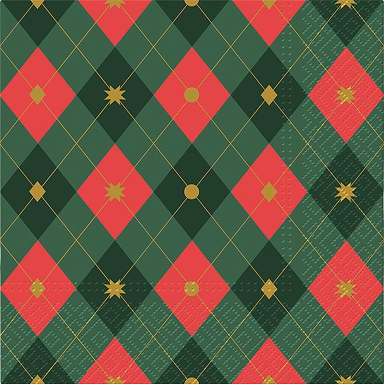 Holiday Argyle Lunch Napkins