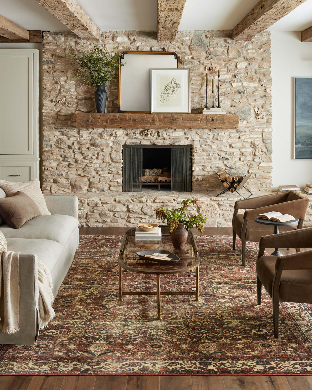 Magnolia Home by Joanna Gaines x Loloi Banks Brick / Ivory Rugs