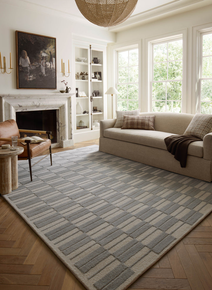 Chris Loves Julia x Loloi Bradley Ivory / Grey Rugs