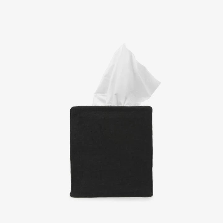 Black Linen Tissue Cover, Square