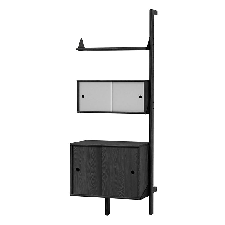 Branch Multi Storage Unit Add-On with Black Upright, Black Bracket and Black Wood