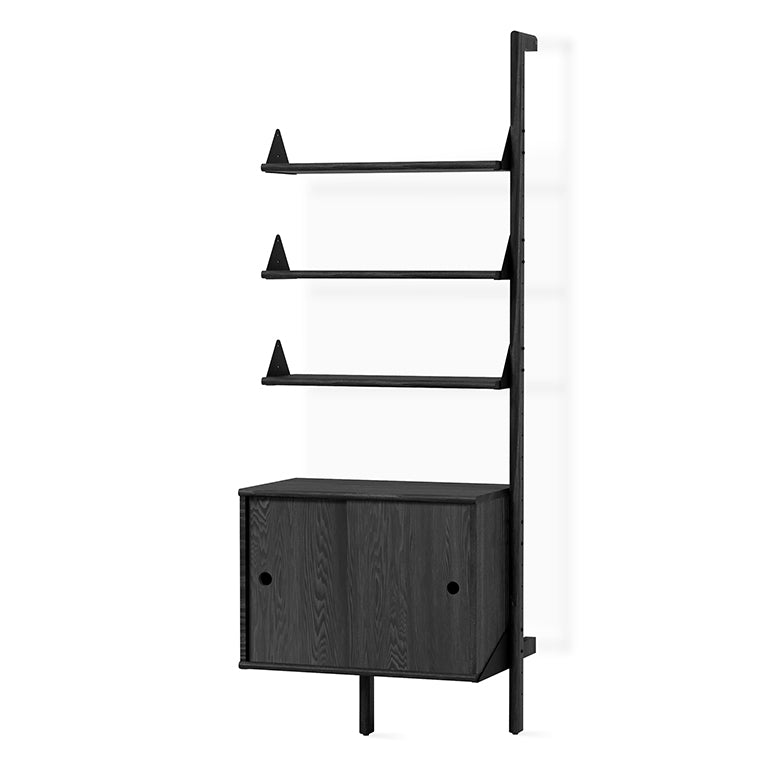 Branch Storage Unit Add-On with Black Upright, Black Bracket and Black Wood