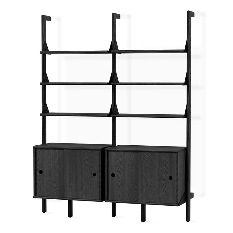 Branch-3 Storage Unit with Black Upright,  Black Bracket and Black Wood