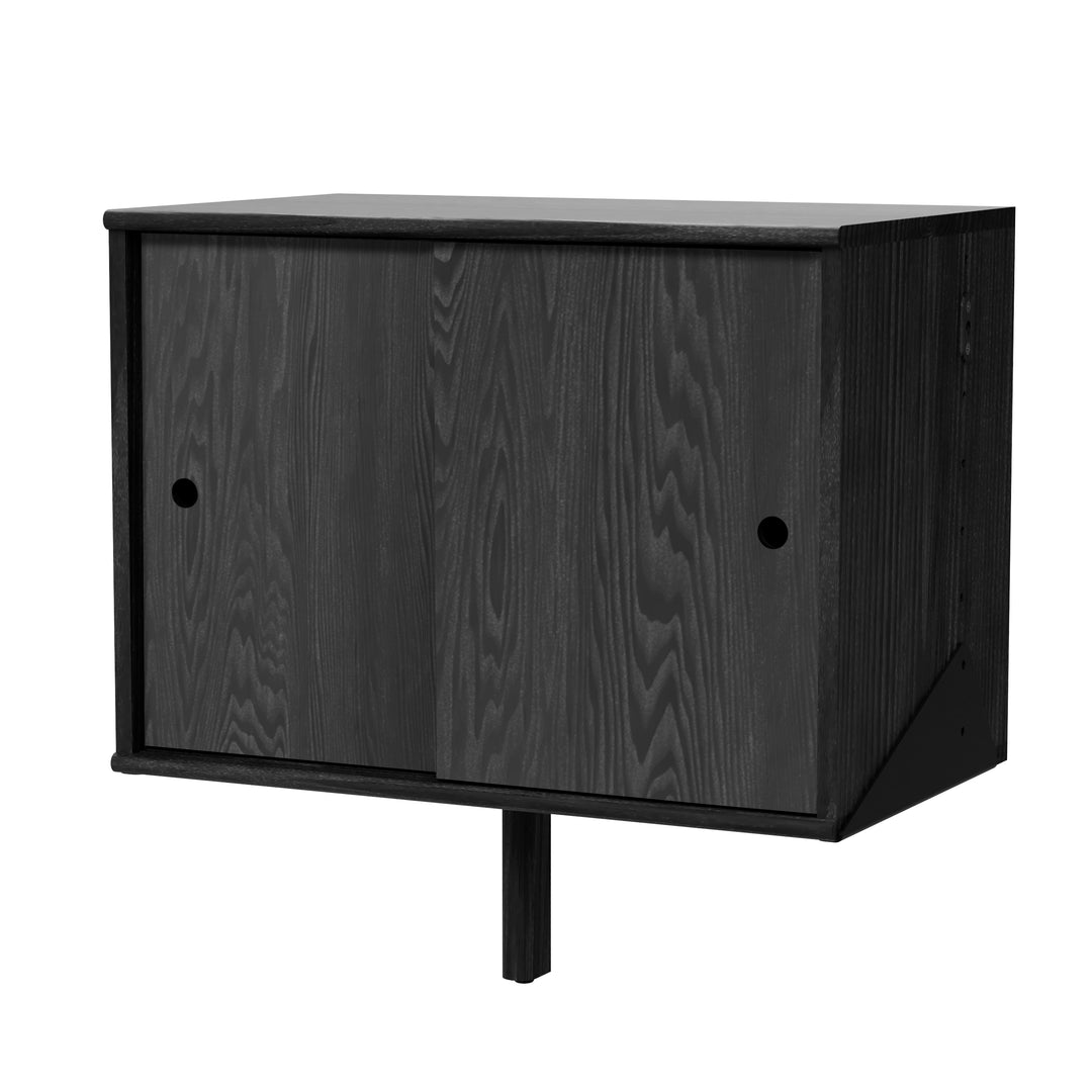 Branch Large Cabinet with Brackets in Black Ash and Black Brackets
