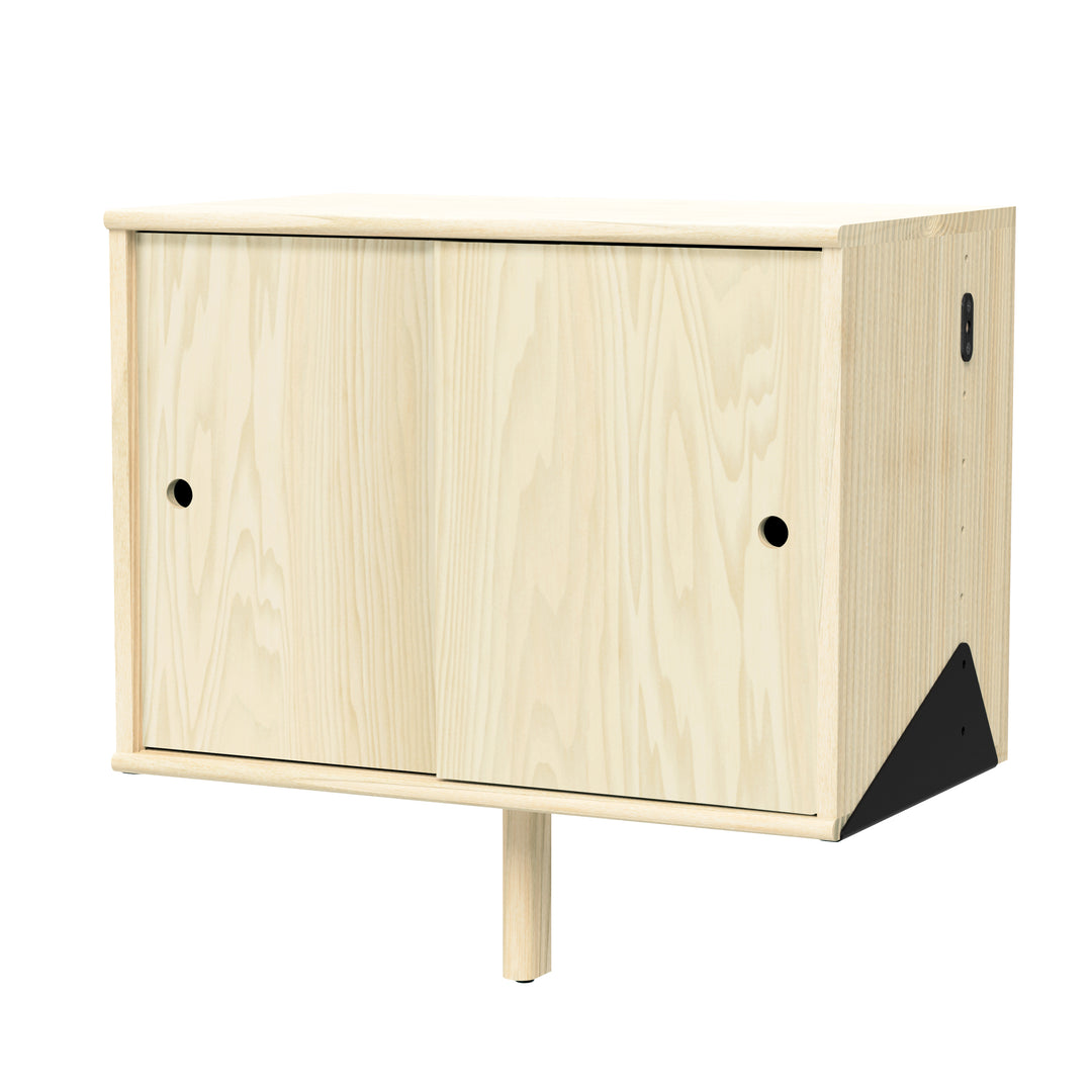 Branch Large Cabinet with Brackets in Blonde Ash and Black Brackets