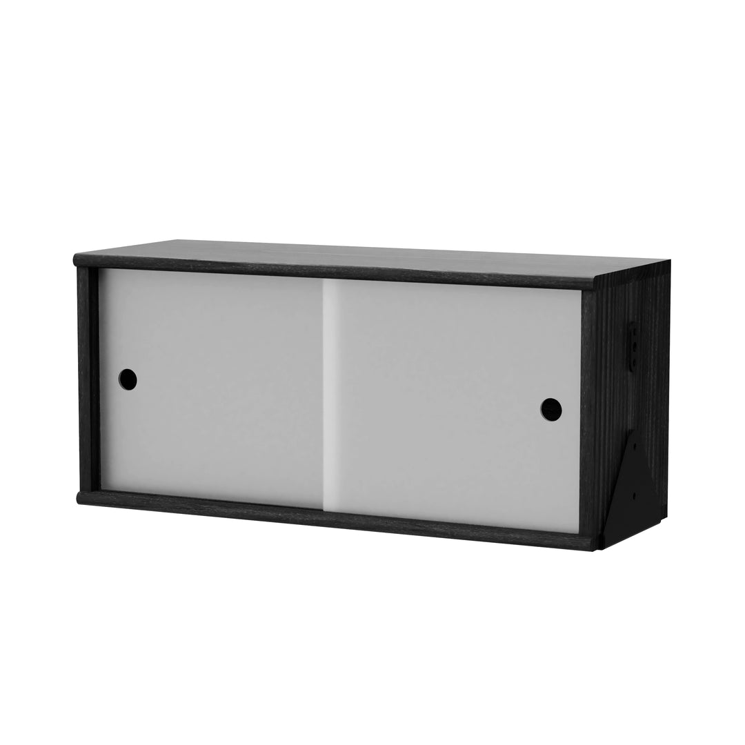 Branch Small Cabinet with Brackets in Black Ash and Black Brackets