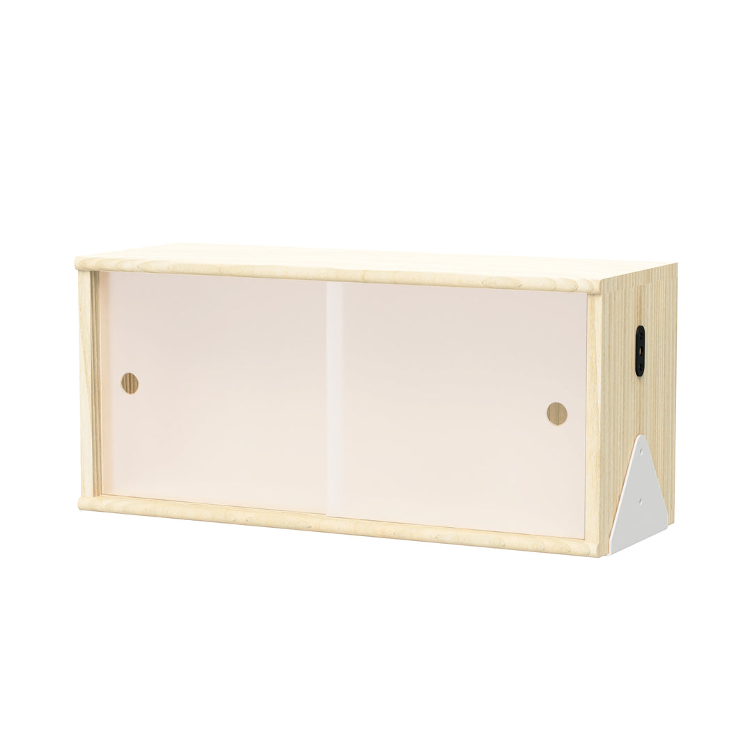 Branch Small Cabinet with Brackets in Blonde Ash and White Brackets