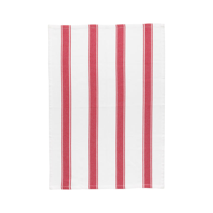 Kitchen Towel Classic Red Herringbone Stripes