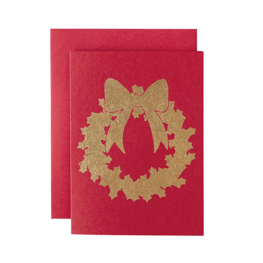 Red Christmas Wreath Card