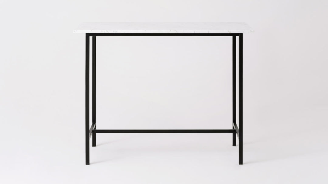 Kendall Custom Bar Table in White Marble