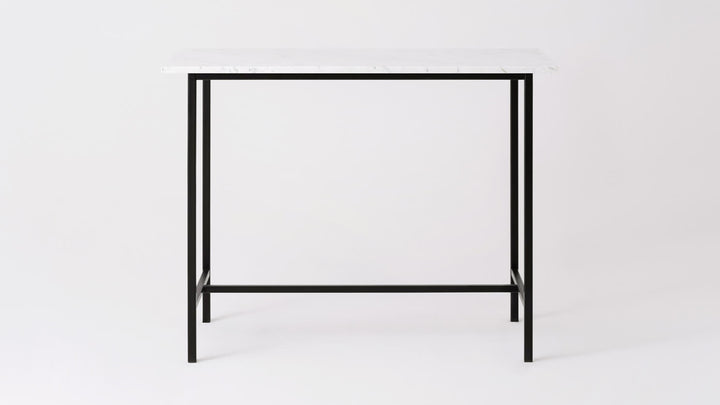 Kendall Custom Bar Table in White Marble