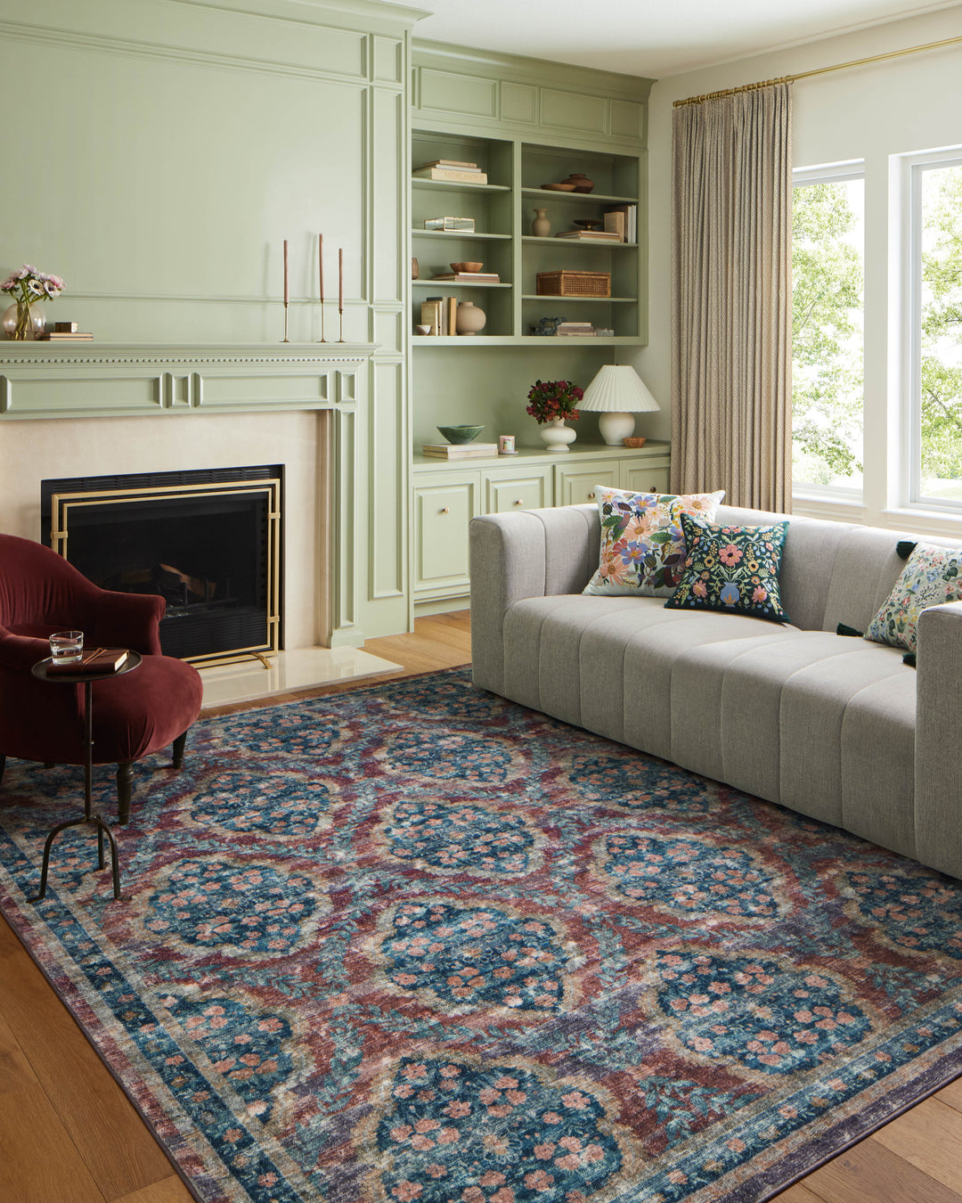 Rifle Paper Co. x Loloi Courtyard Red Rugs