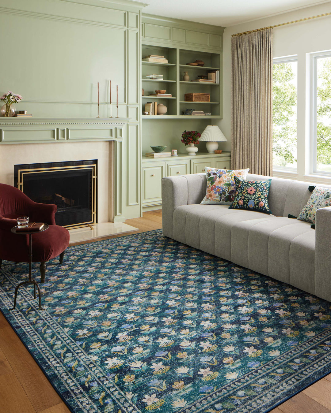 Rifle Paper Co. x Loloi Courtyard Emerald Rugs