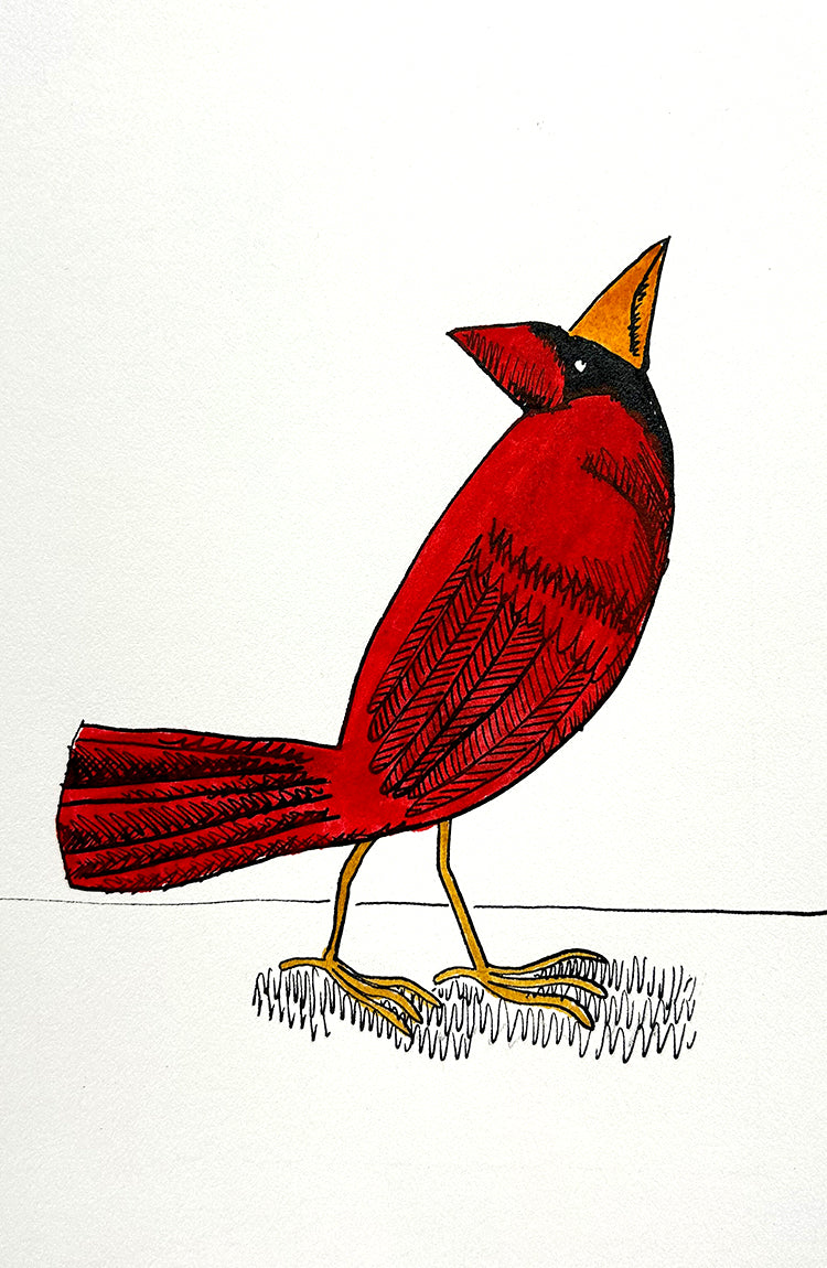 Cardinal 2 | Inks on Paper by Colin Smith