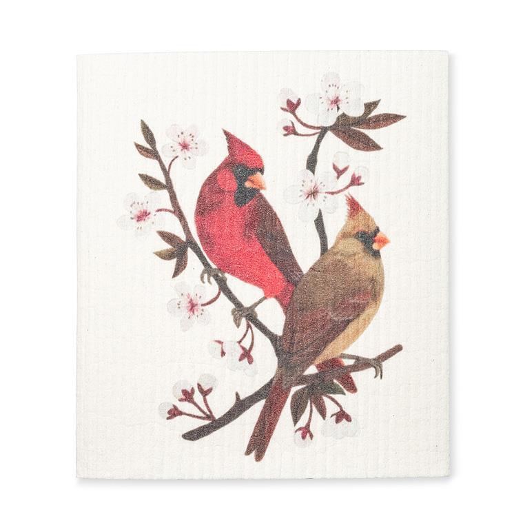 Cardinals & Cherry Blossoms Dishcloth