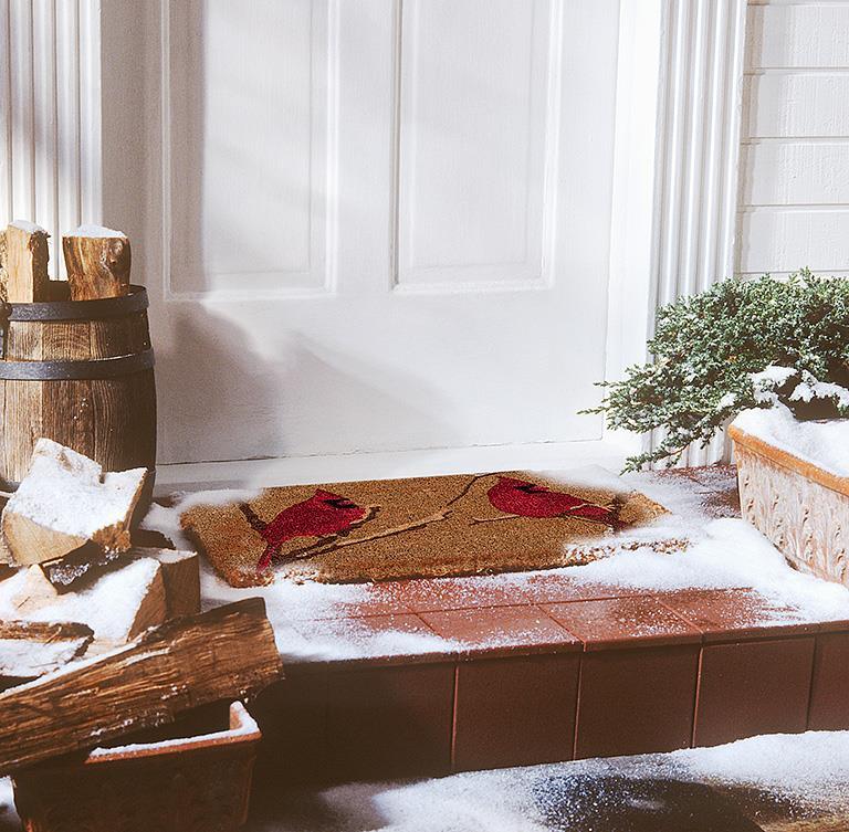 Cardinal on Snowy Branch Doormat by Abbott