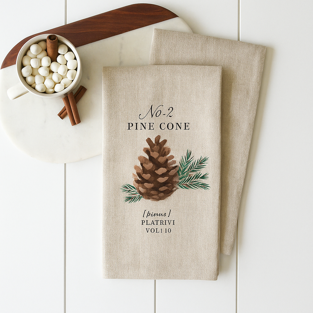 Pinecone Tea Towel
