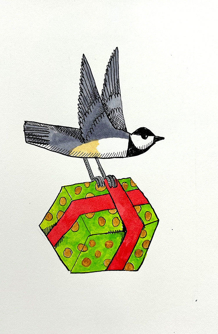 Chickadee 4 | Inks on Paper by Colin Smith