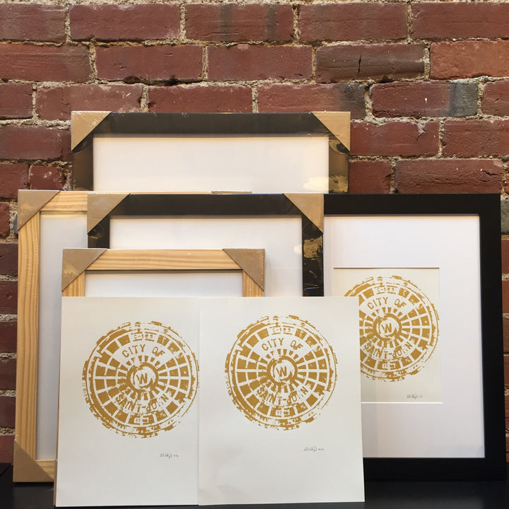 City of Saint John Silkscreen - Rectangle, Gold