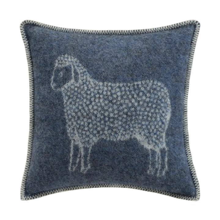 Sheep Blue Wool Cushion