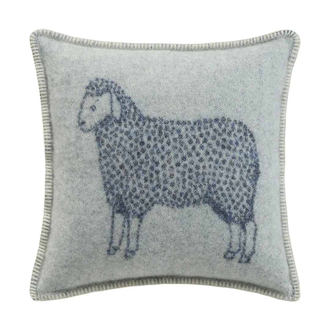 Sheep Blue Wool Cushion