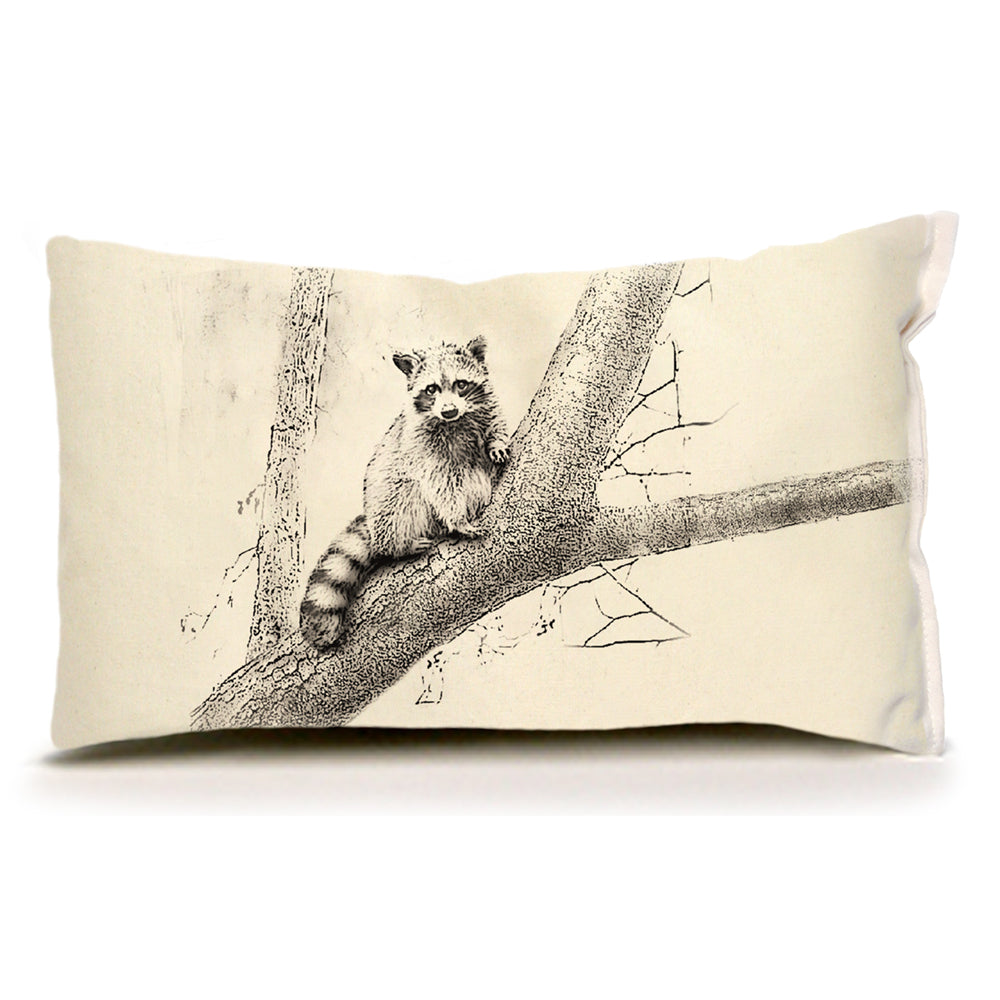 American Woodland Collective Racoon Cushion
