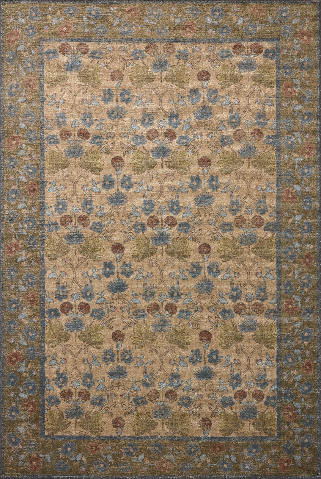 Rifle Paper Co. x Loloi Edinburgh Tan / Olive 10'-0" x 14'-0"