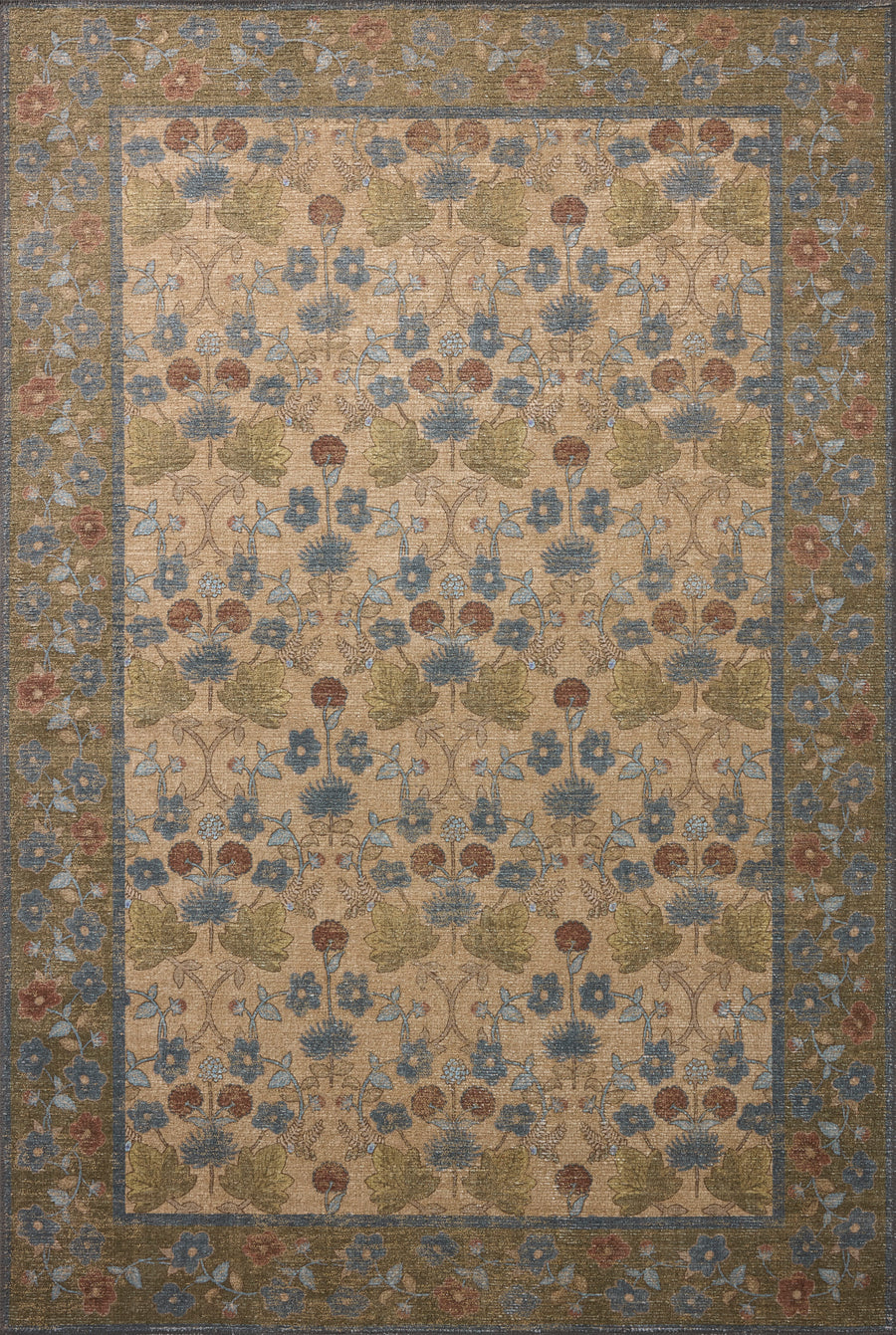 Rifle Paper Co. x Loloi Edinburgh Tan / Olive 10'-0" x 14'-0"