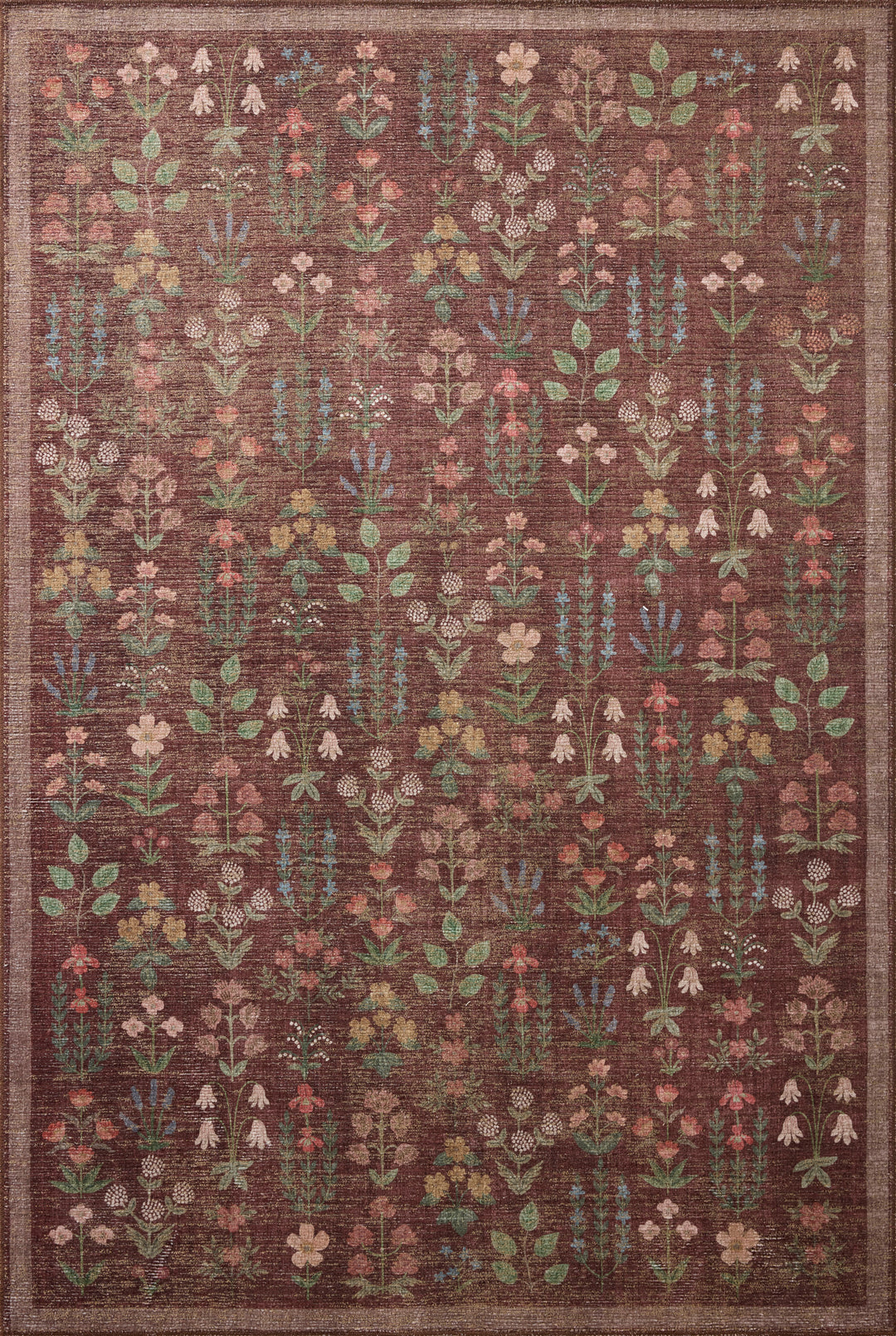 Rifle Paper Co. x Loloi Edinburgh Merlot / Multi 10'-0" x 14'-0"