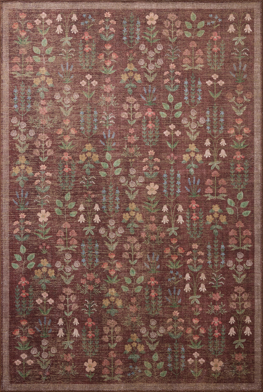 Rifle Paper Co. x Loloi Edinburgh Merlot / Multi 10'-0" x 14'-0"