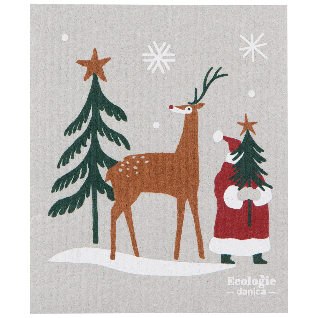 Santa's Reindeer Dishcloth