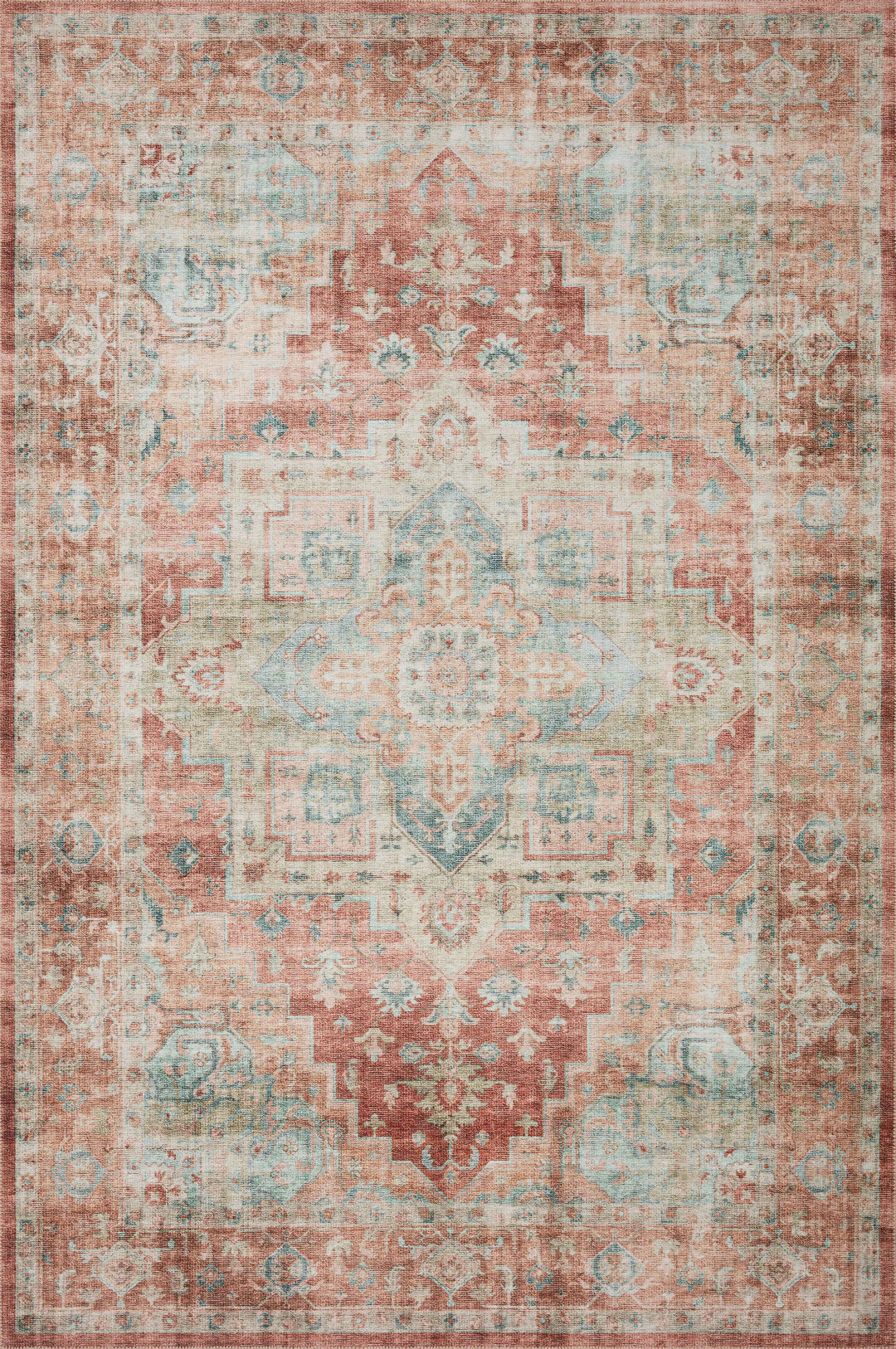 Loloi II Heidi Terracotta / Aqua Rugs